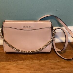 Michael Kors Blush Crossbody Bag with Gold Chain